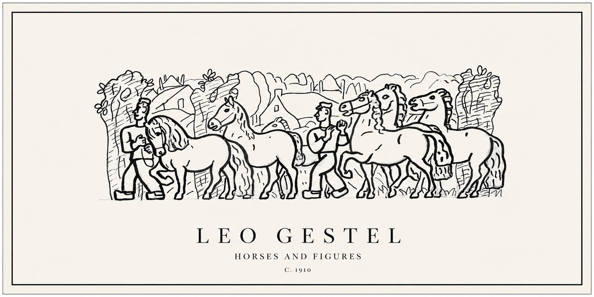 Leo Gestel Horses and Figures No1 - Plakát
