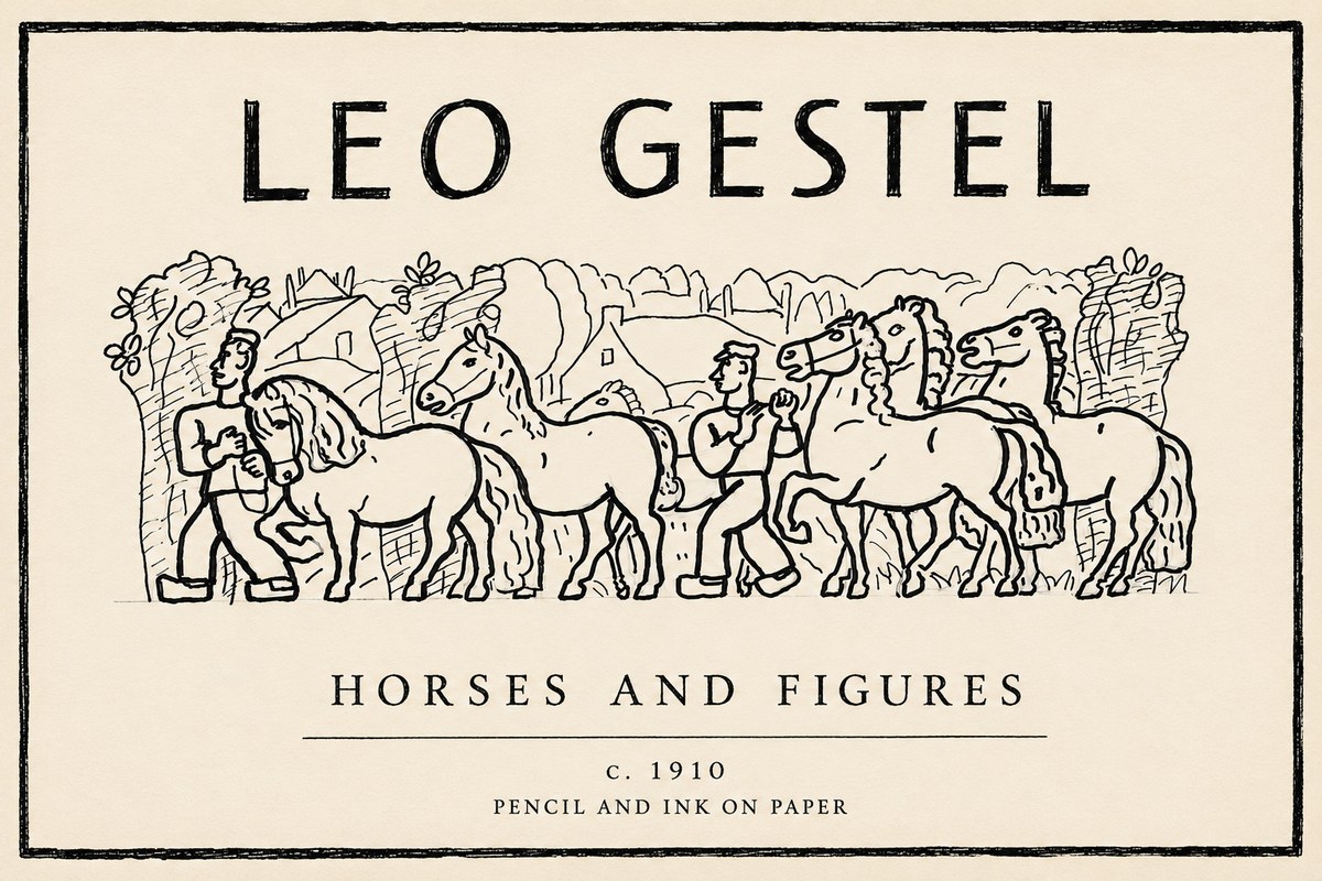 Leo Gestel Horses and Figures No6 - Plakát
