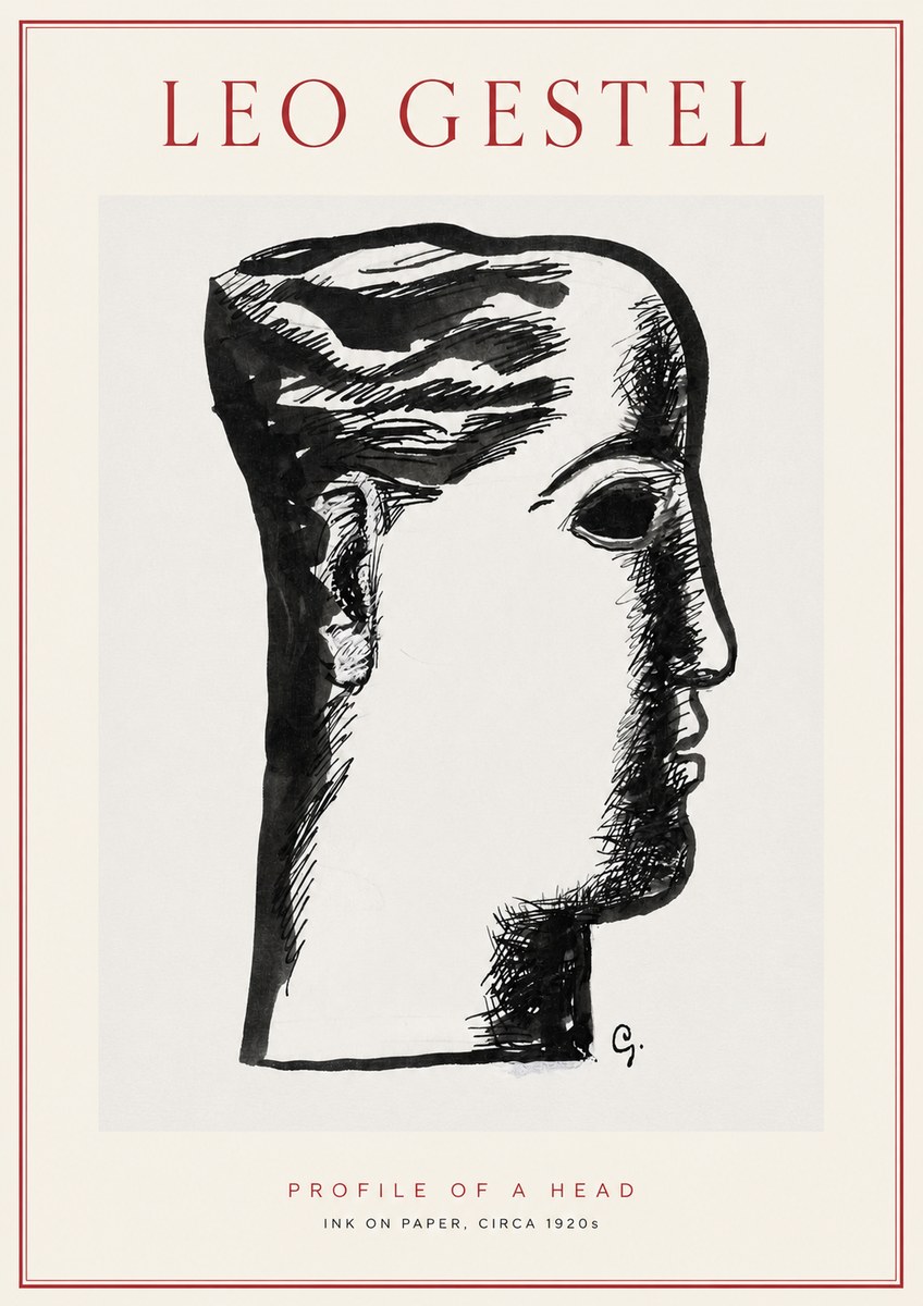 Leo Gestel Profile of a Head No2 - Plakát
