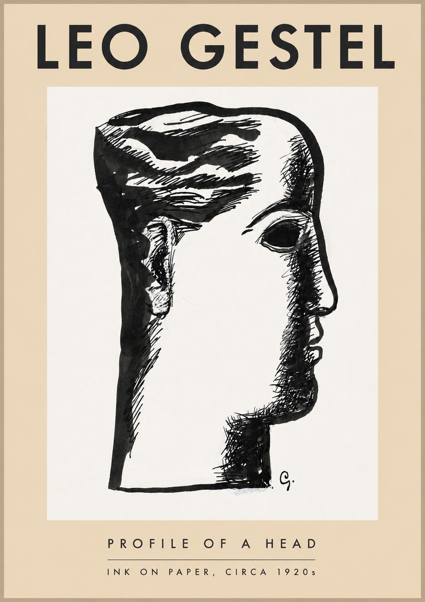 Leo Gestel Profile of a Head No3 - Plakát