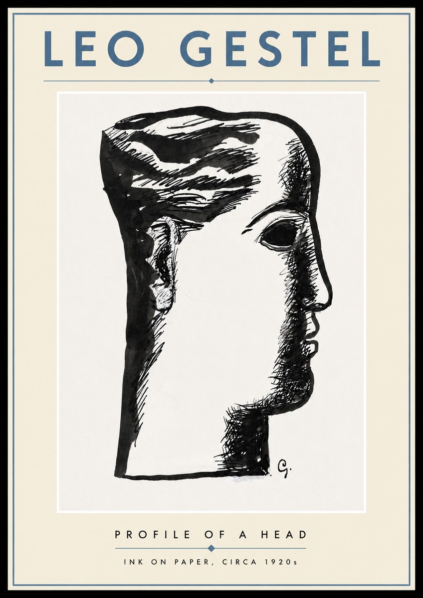 Leo Gestel Profile of a Head No4 - Plakát