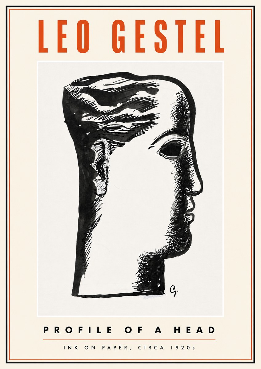 Leo Gestel Profile of a Head No5 - Plakát
