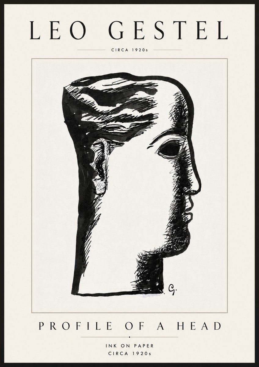 Leo Gestel Profile of a Head No6 - Plakát