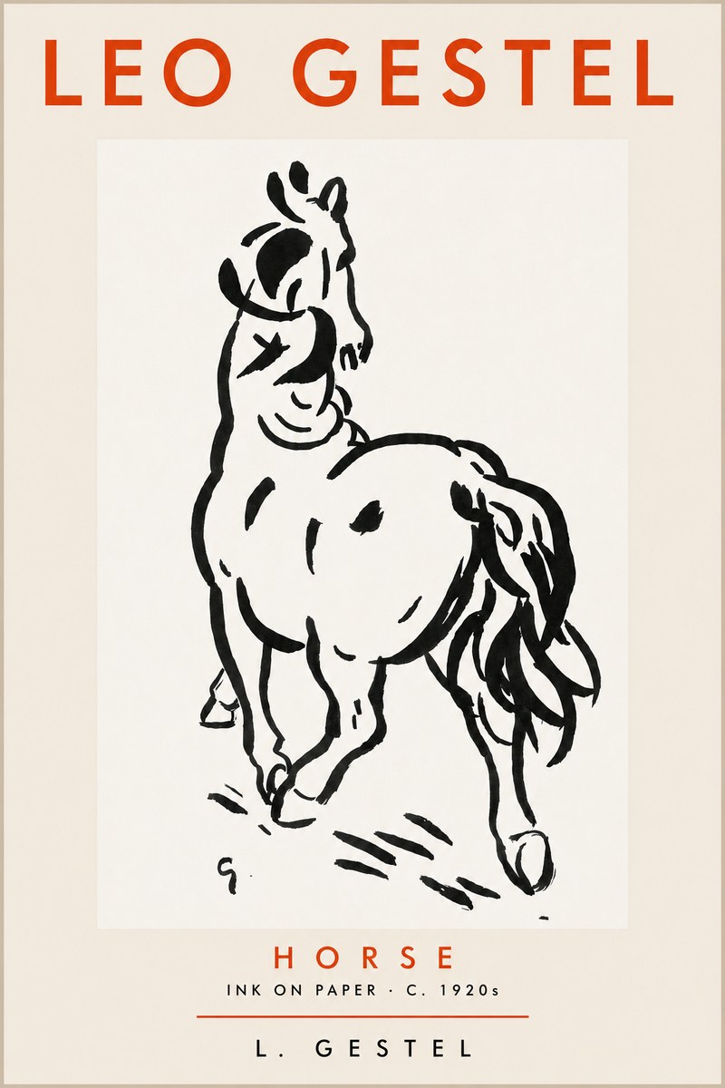 Leo Gestel Horse No4 - Plakát