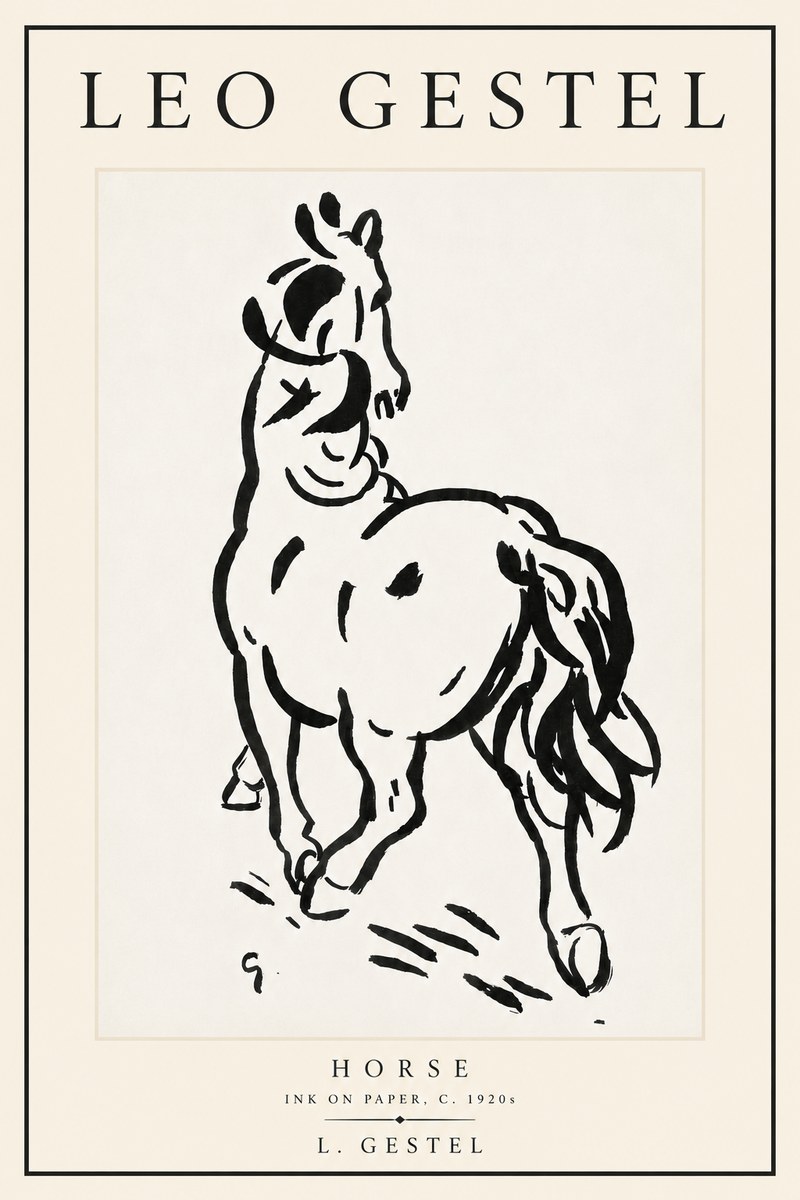 Leo Gestel Horse No5 - Plakát
