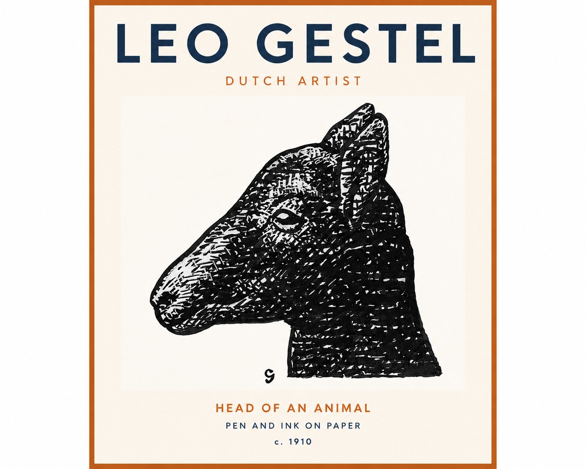 Leo Gestel Head of an Animal No2 - Plakát