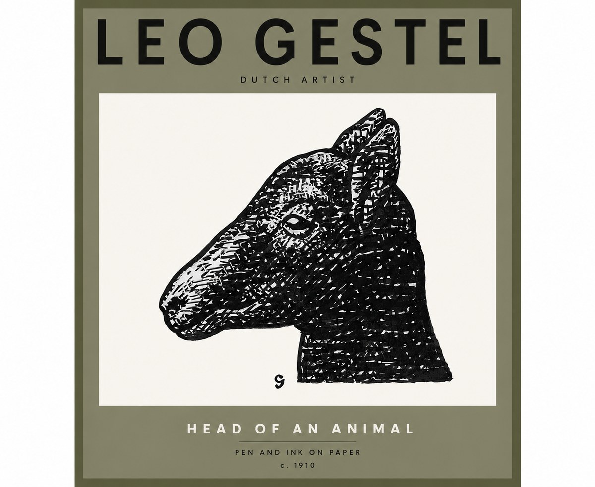 Leo Gestel Head of an Animal No3 - Plakát