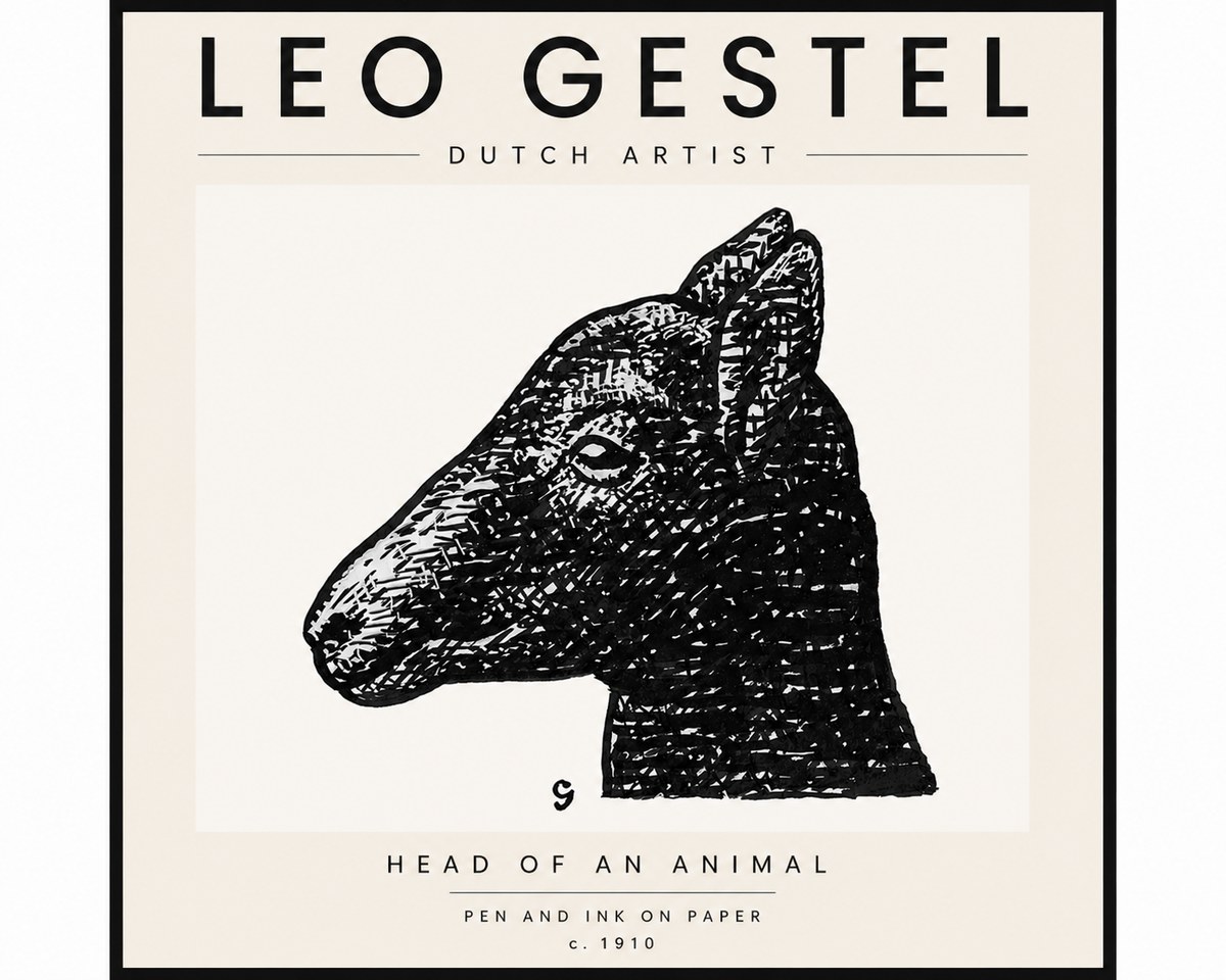 Leo Gestel Head of an Animal No4 - Plakát