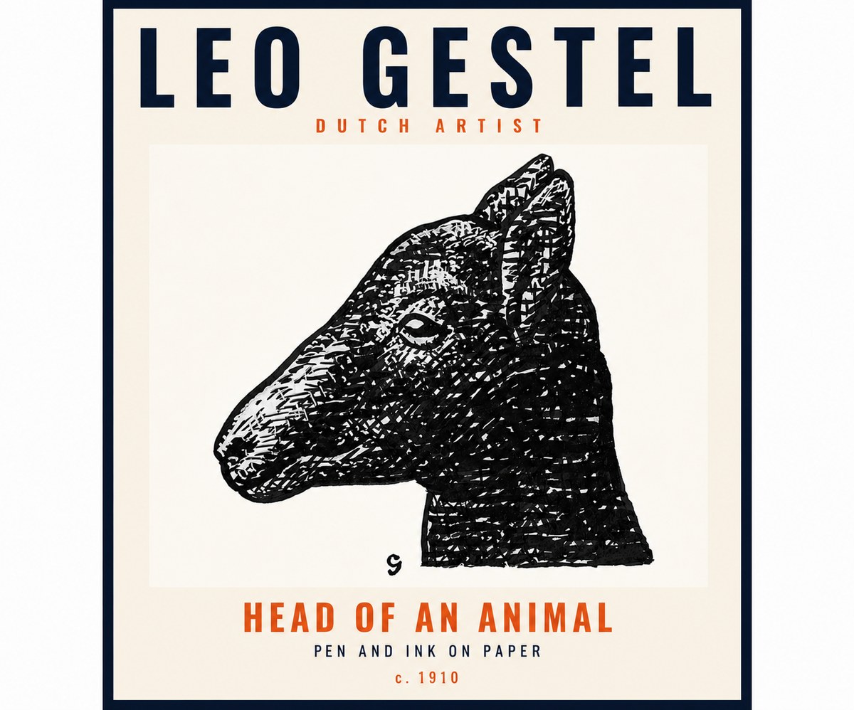 Leo Gestel Head of an Animal No5 - Plakát