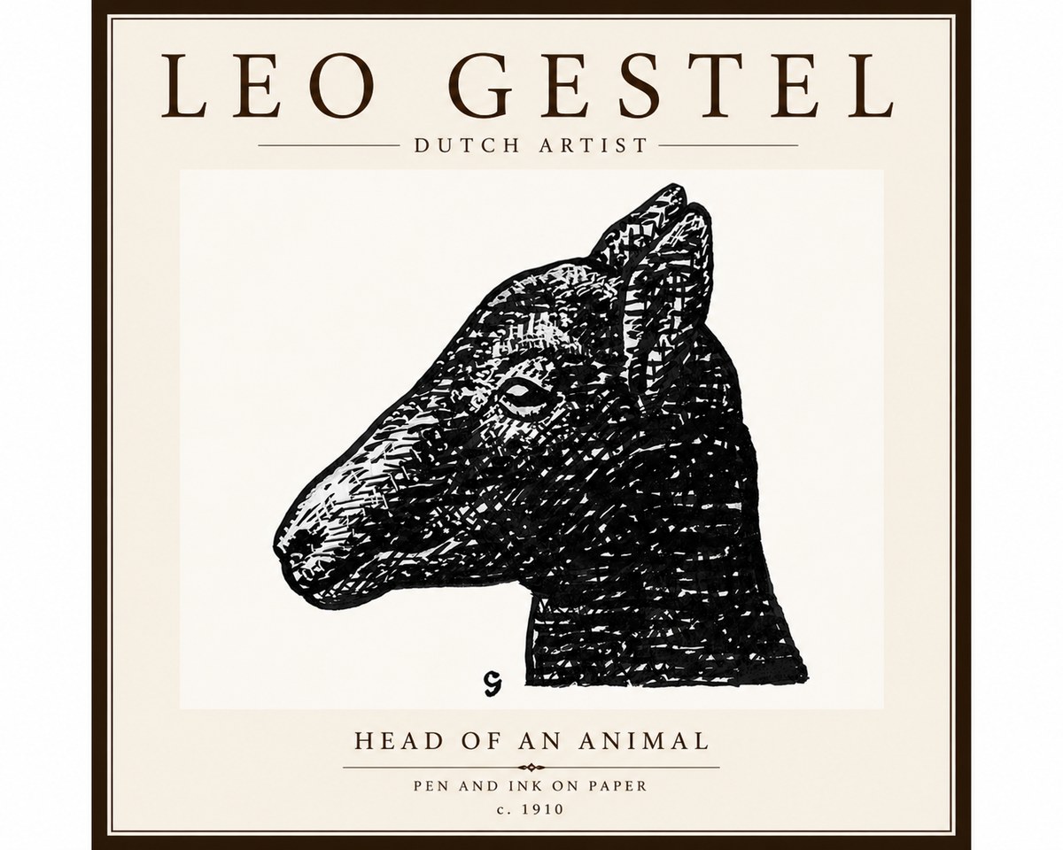 Leo Gestel Head of an Animal No6 - Plakát