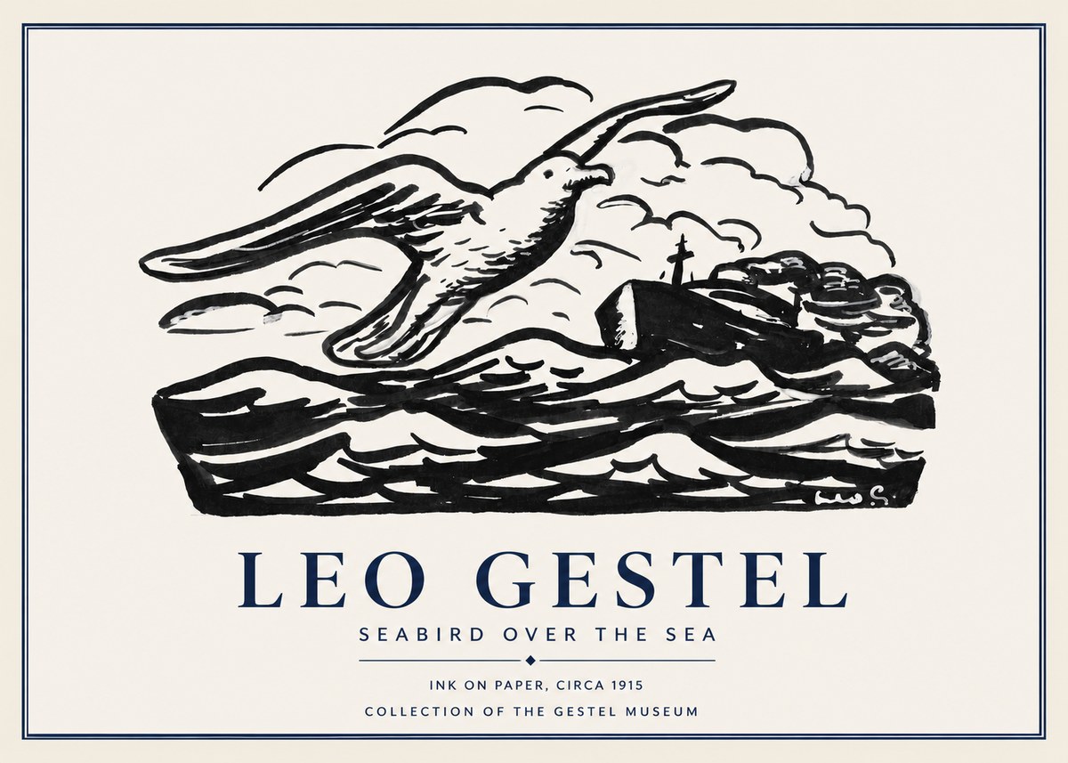 Leo Gestel Seabird over the Sea No2 - Plakát