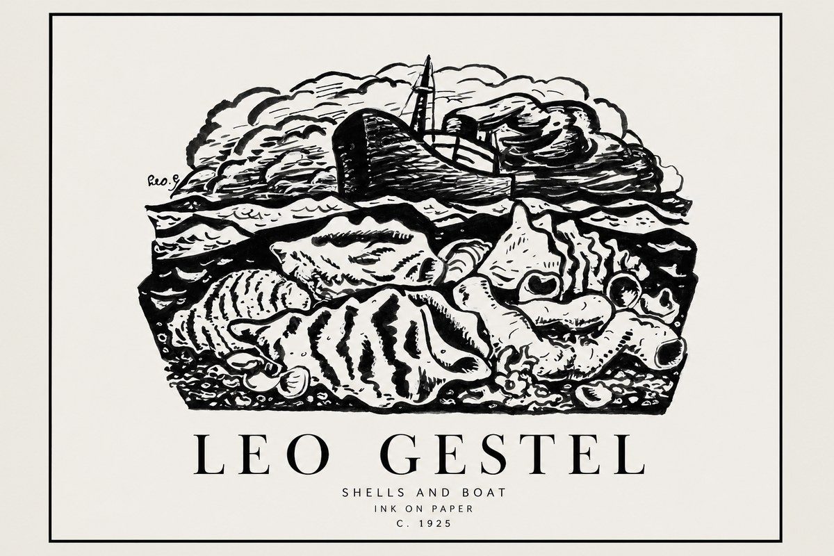 Leo Gestel Shells and Boat No1 - Plakát