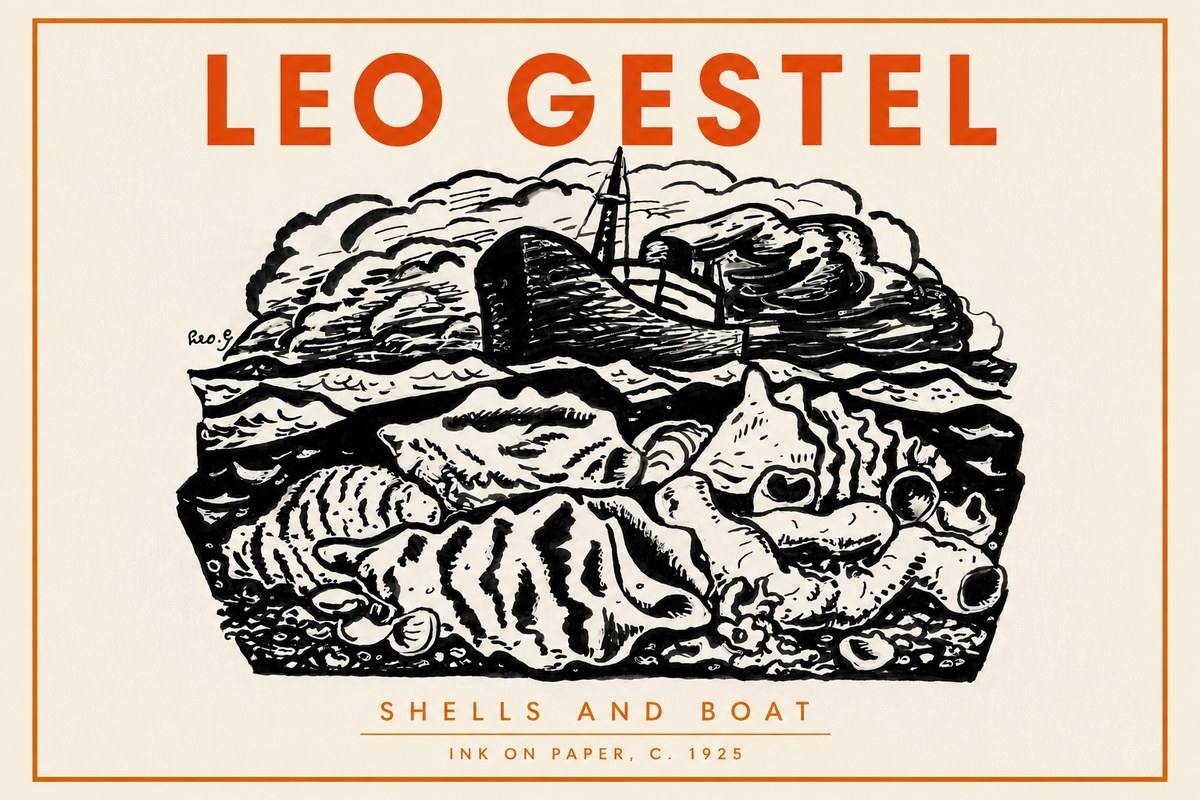 Leo Gestel Shells and Boat No4 - Plakát