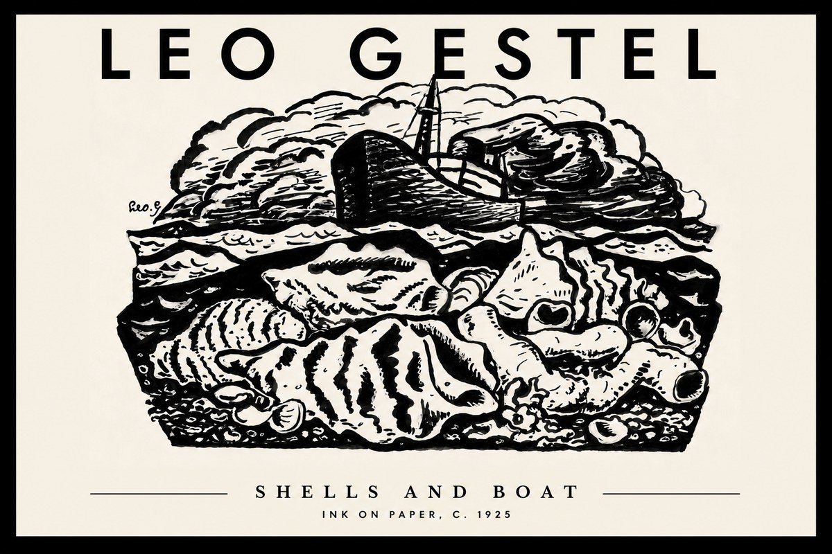 Leo Gestel Shells and Boat No5 - Plakát