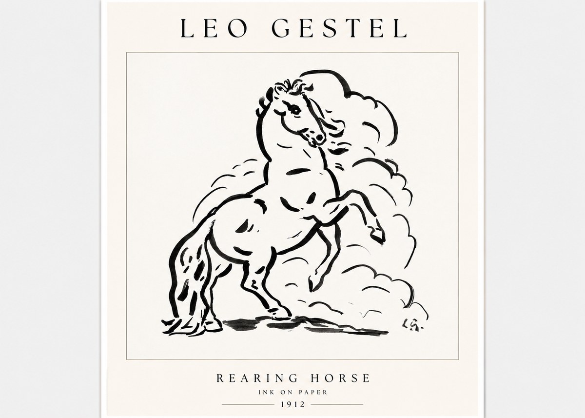 Leo Gestel Rearing Horse No1 - Plakát