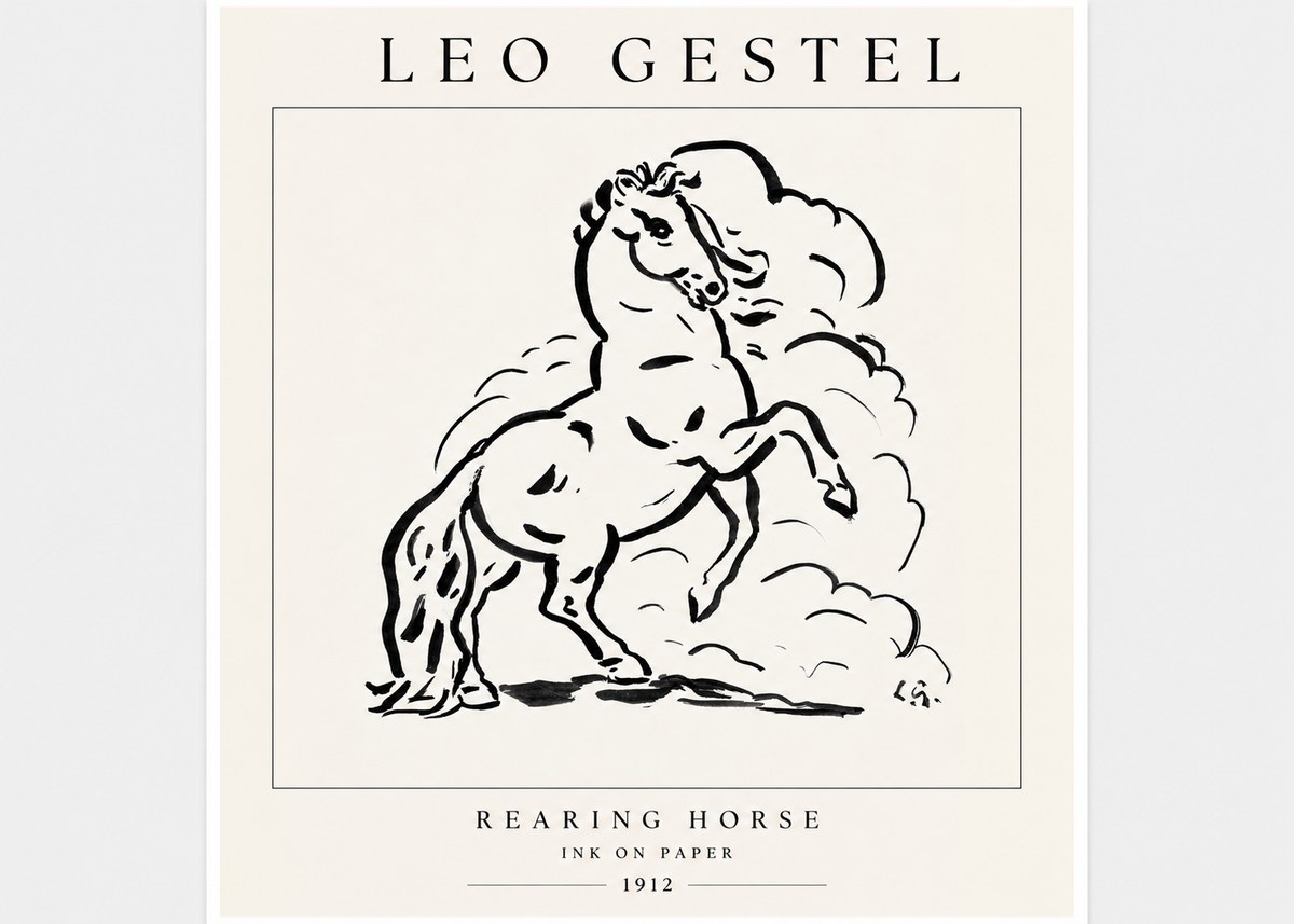 Leo Gestel Rearing Horse No3 - Plakát