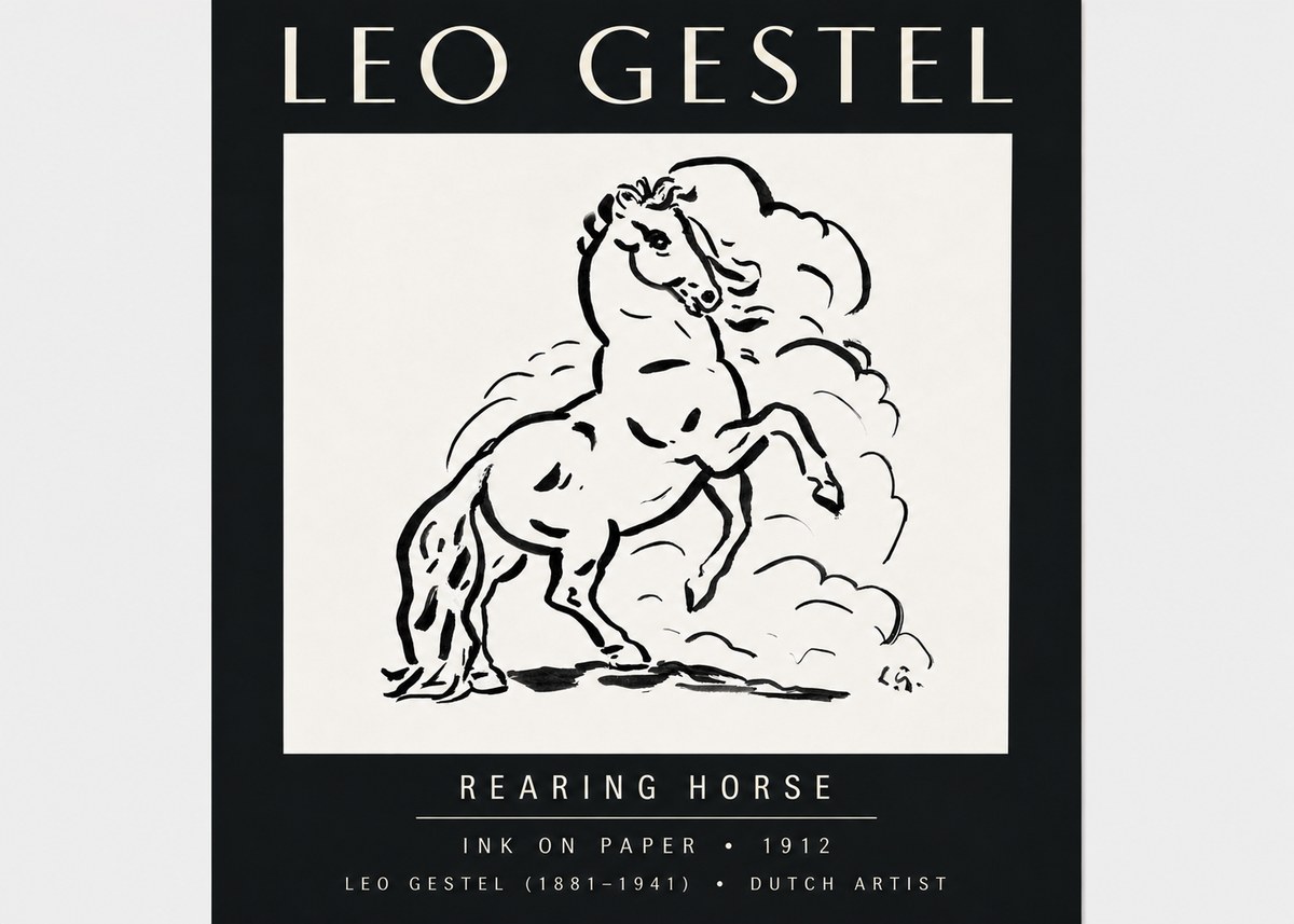 Leo Gestel Rearing Horse No4 - Plakát