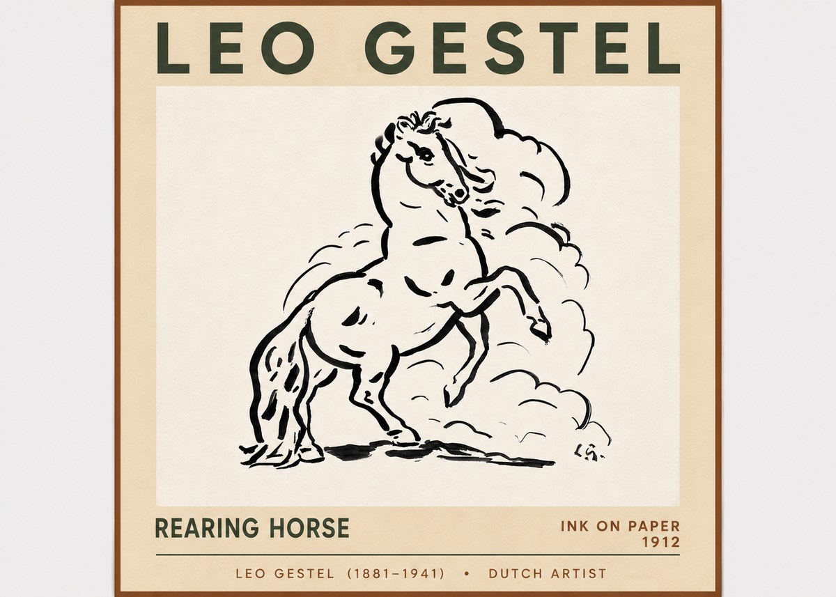 Leo Gestel Rearing Horse No6 - Plakát