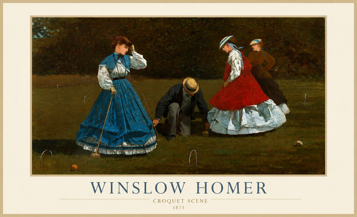 Winslow Homer Croquet Scene No1 - Plakát
