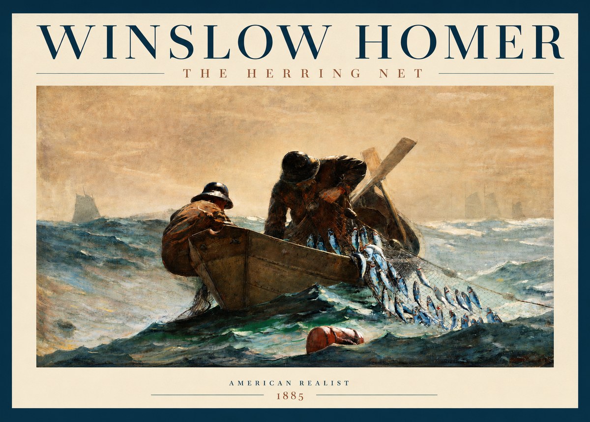 Winslow Homer The Herring Net I No2 - Plakát