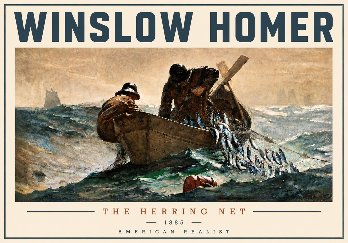 Winslow Homer The Herring Net I No5 - Plakát