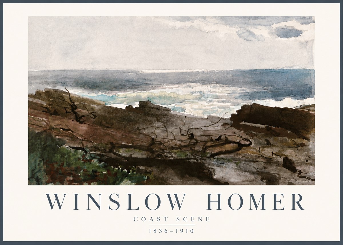 Winslow Homer Coast Scene No4 - Plakát