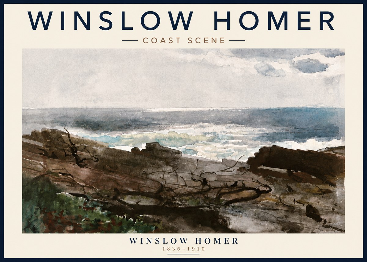 Winslow Homer Coast Scene No5 - Plakát