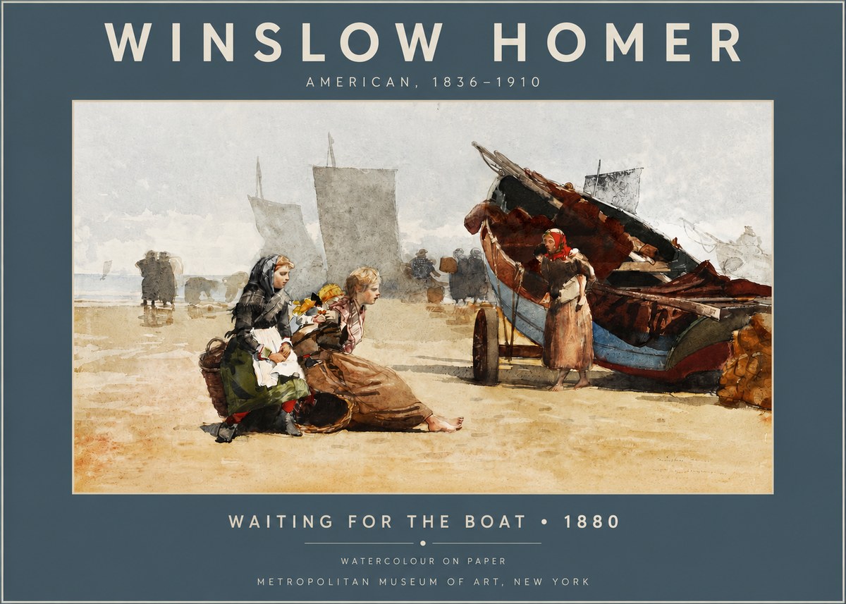 Winslow Homer Waiting for the Boat No2 - Plakát