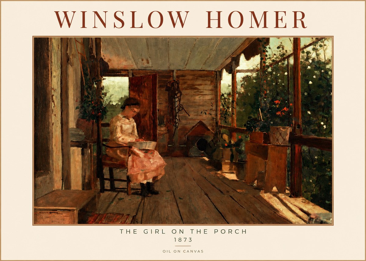 Winslow Homer The Girl on the Porch No2 - Plakát