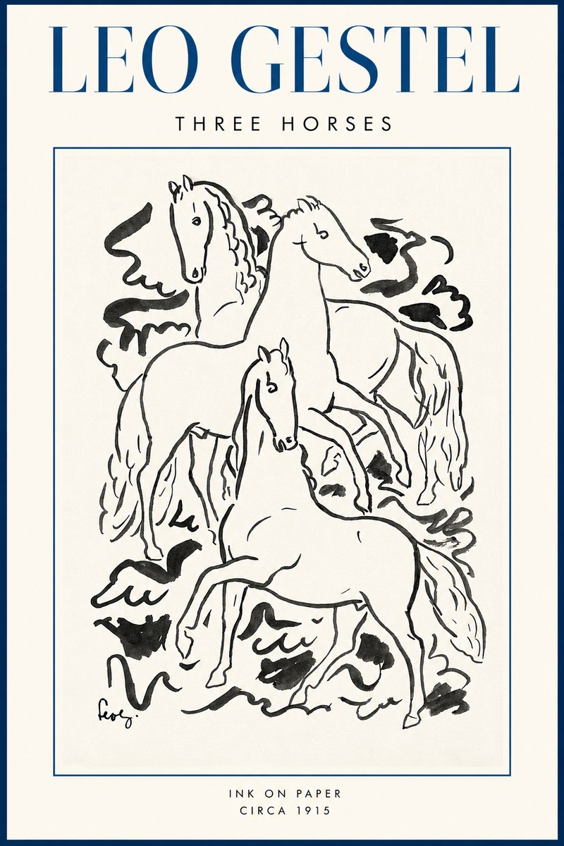 Leo Gestel Three Horses No2 - Plakát