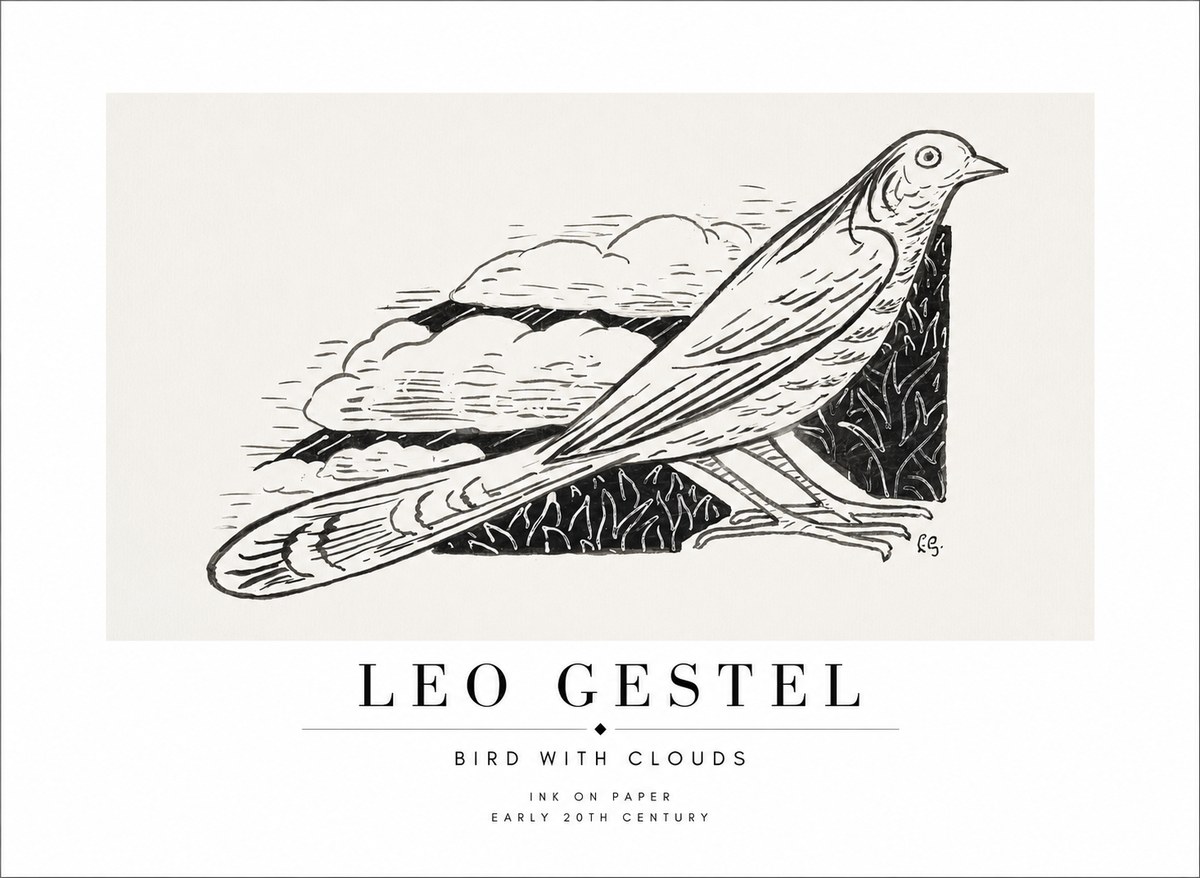 Leo Gestel Bird with Clouds No1 - Plakát