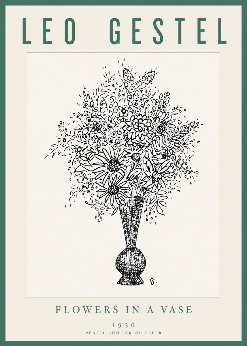 Leo Gestel Flowers in a Vase No5 - Plakát