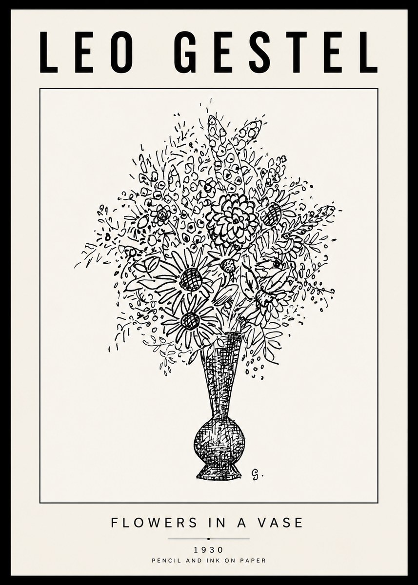 Leo Gestel Flowers in a Vase No6 - Plakát