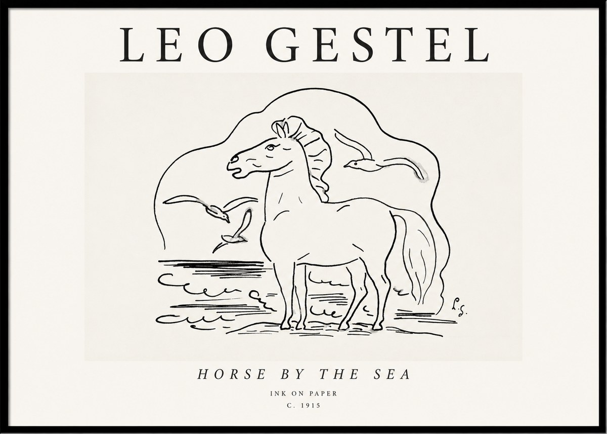 Leo Gestel Horse by the Sea No1 - Plakát