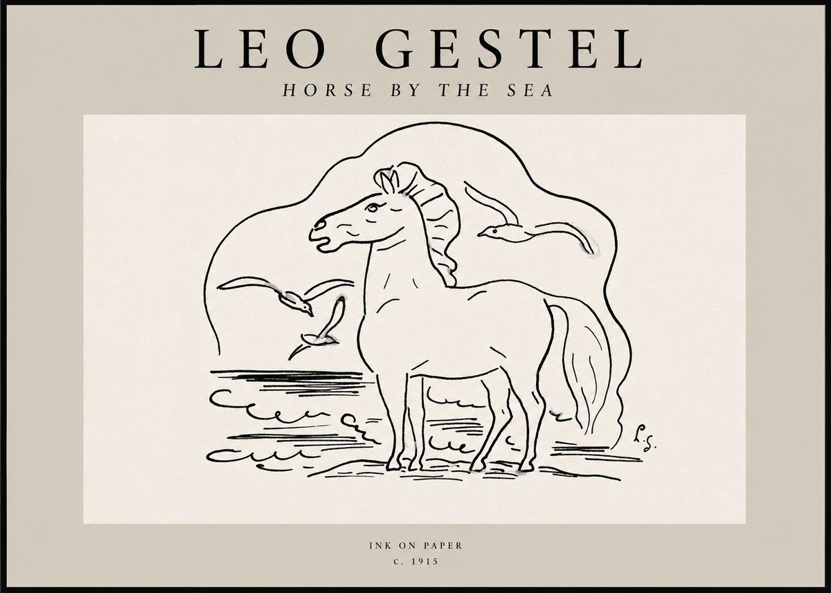 Leo Gestel Horse by the Sea No2 - Plakát