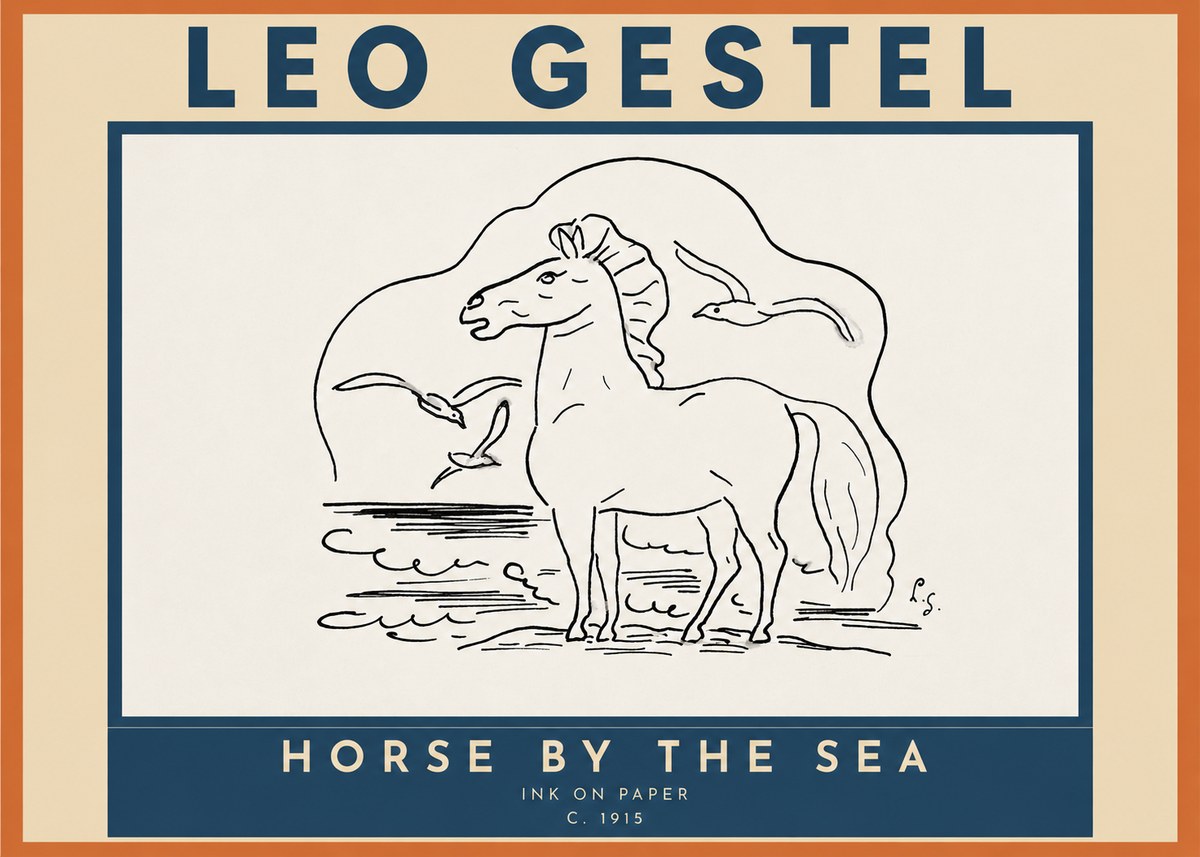 Leo Gestel Horse by the Sea No3 - Plakát