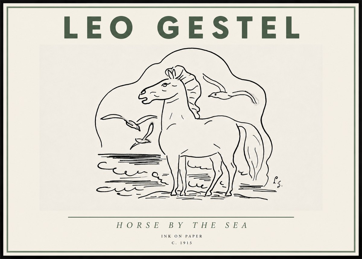 Leo Gestel Horse by the Sea No4 - Plakát