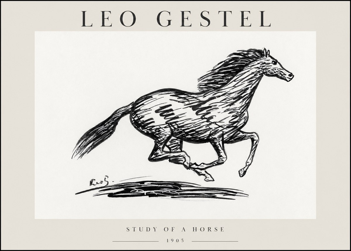 Leo Gestel Study of a Horse No1 - Plakát