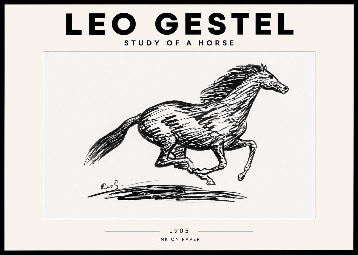 Leo Gestel Study of a Horse No2 - Plakát