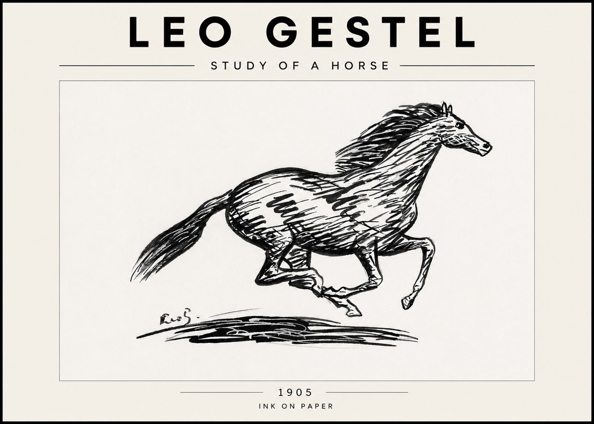Leo Gestel Study of a Horse No6 - Plakát