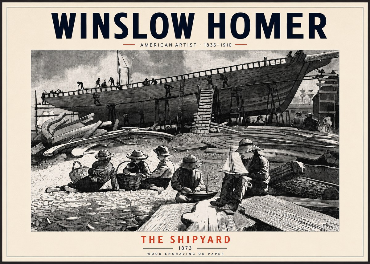 Winslow Homer The Shipyard No2 - Plakát