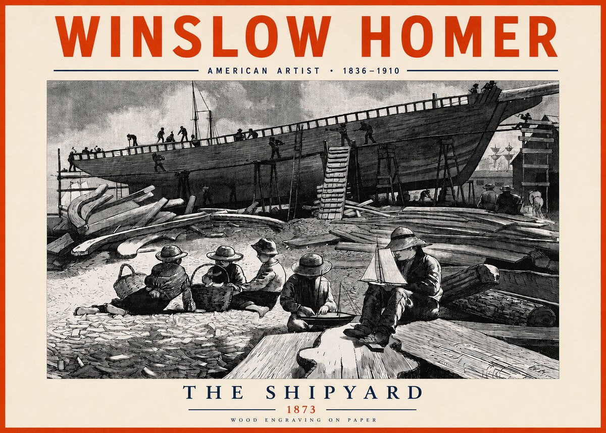Winslow Homer The Shipyard No3 - Plakát