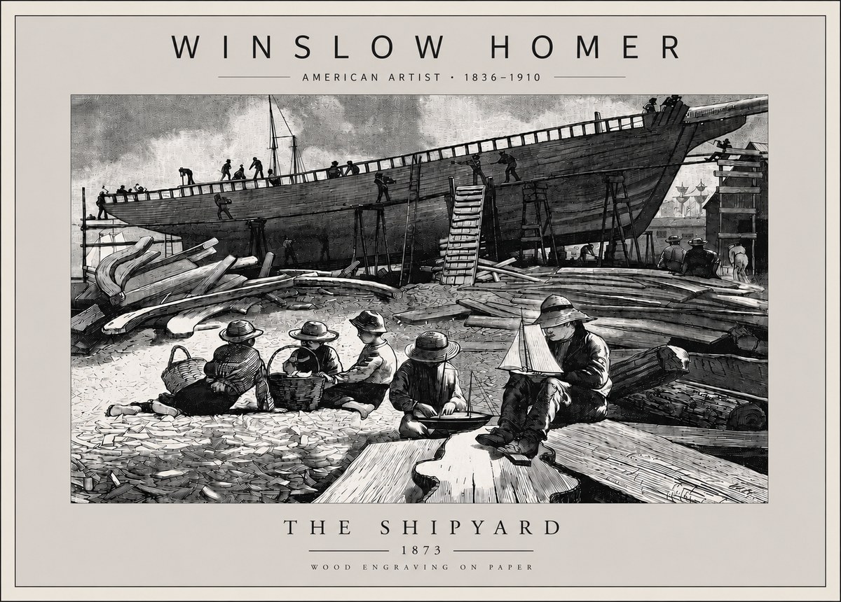Winslow Homer The Shipyard No5 - Plakát