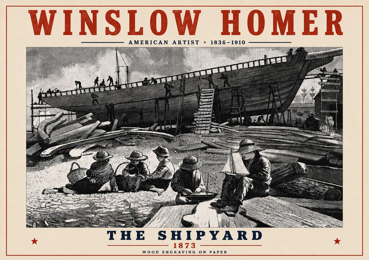 Winslow Homer The Shipyard No6 - Plakát