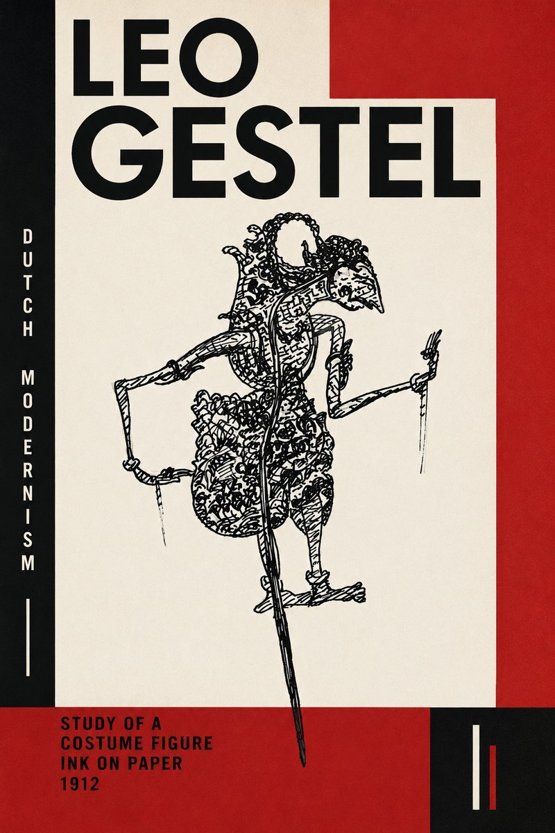 Leo Gestel Study of a Costume Figure No5 - Plakát