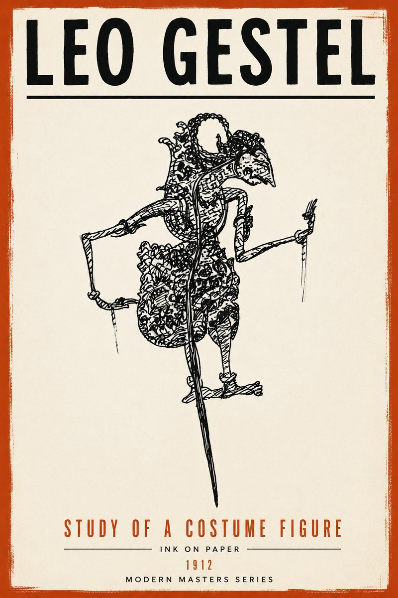 Leo Gestel Study of a Costume Figure No6 - Plakát