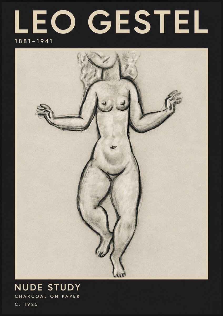 Leo Gestel Nude Study No3 - Plakát