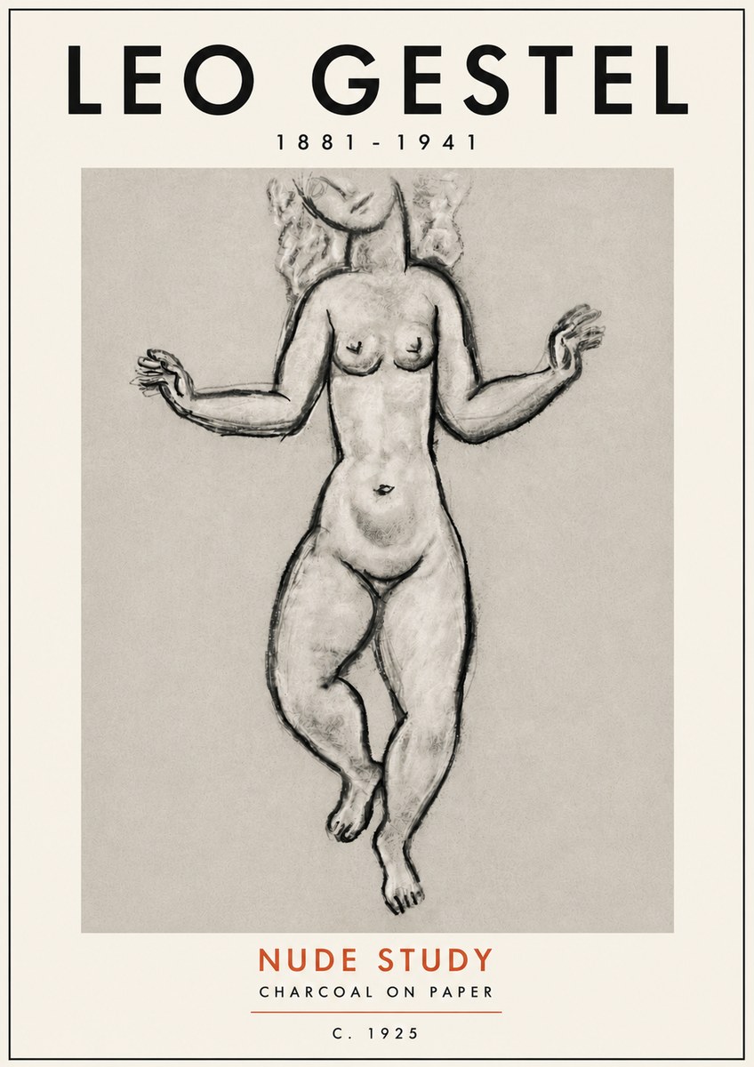 Leo Gestel Nude Study No5 - Plakát
