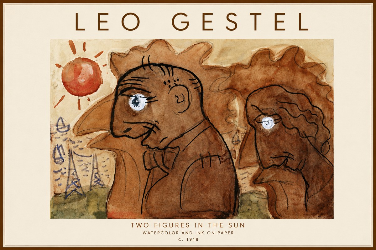 Leo Gestel Two Figures in the Sun No6 - Plakát