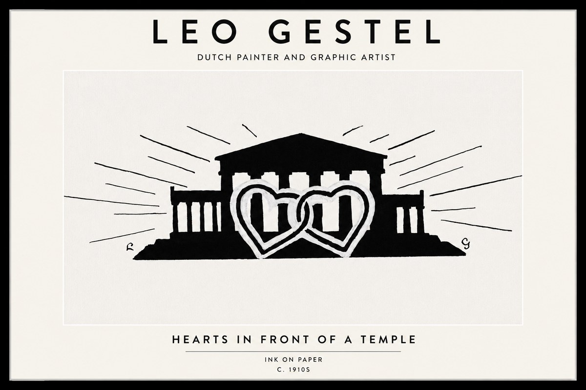 Leo Gestel Hearts in Front of a Temple No1 - Plakát